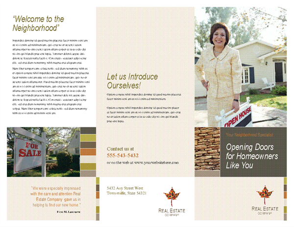 Real estate business brochure (tri-fold) Real estate business brochure (tri-fold)