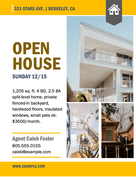 open house flyer open house brochure template