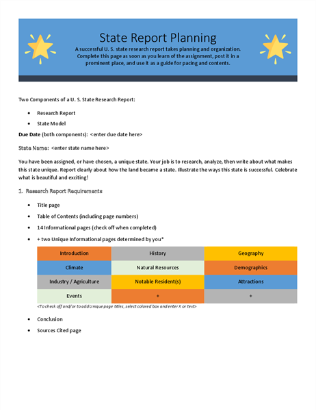 State report planner State report planner
