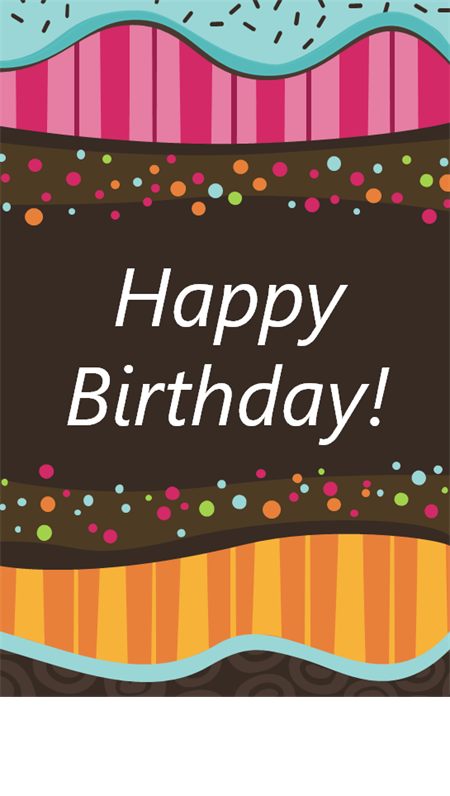 Dots and stripes birthday card (half-fold) Dots and stripes birthday card (half-fold)