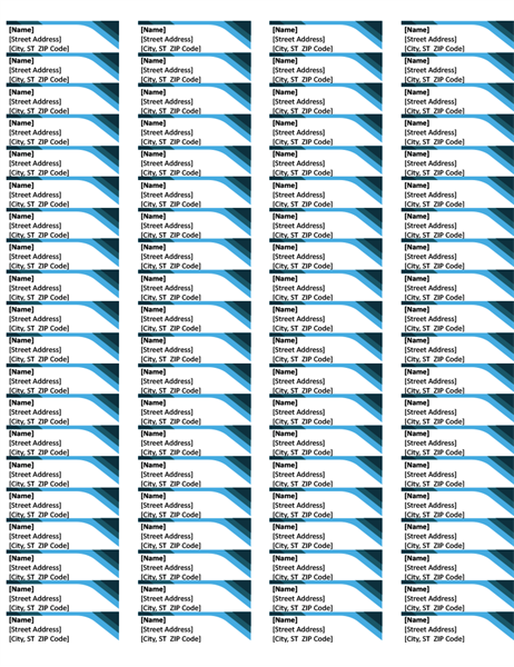Blue labels (80 per page) Blue labels (80 per page)