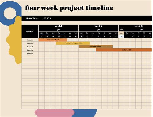 Project Planning Calendar Template