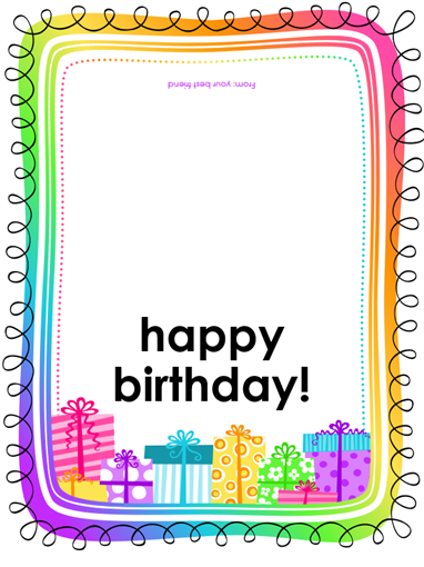birthday card gifts on white background half fold folding birthday card template