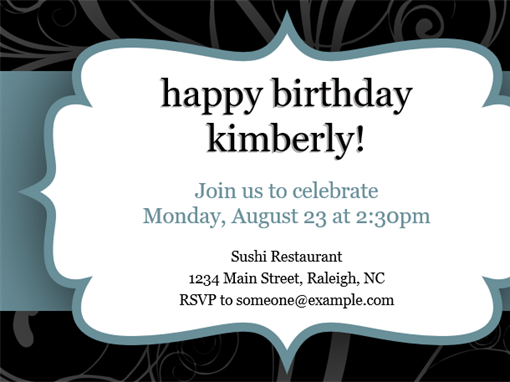 Party invitations (Blue Ribbon design, 2 per page) Party invitations (Blue Ribbon design, 2 per page)