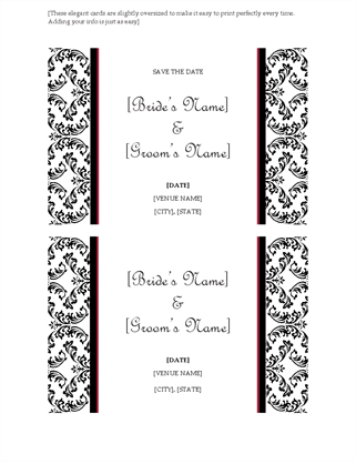 Wedding save the date card (Black and White wedding design) Wedding save the date card (Black and White wedding design)