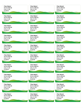 Mailing labels (Green Wave design, 30 per page) Mailing labels (Green Wave design, 30 per page)