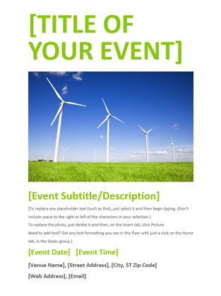 Event flyer (green) - Office Templates