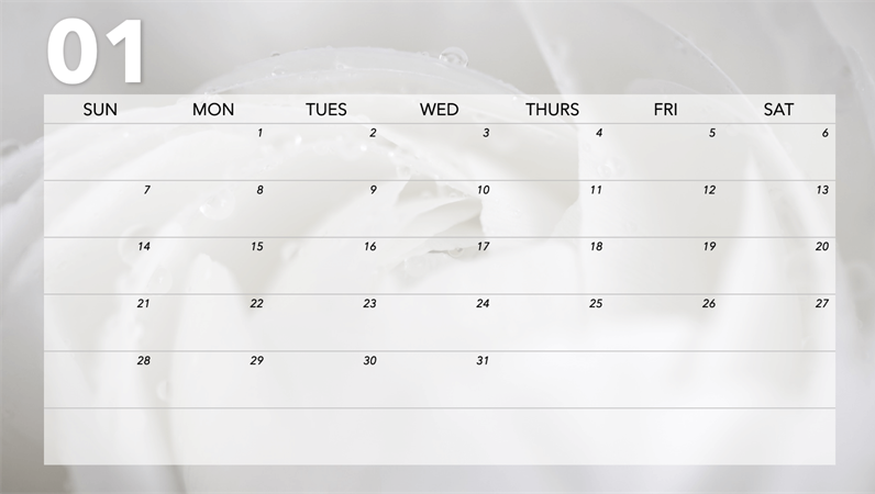 Floral monthly calendar Floral monthly calendar
