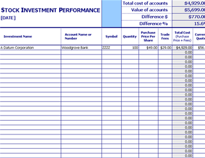 bank account tracker printable