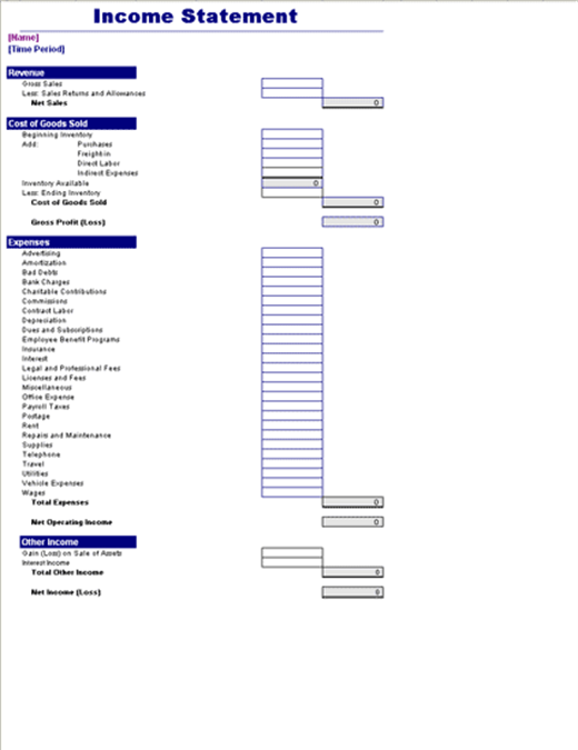  3 Year Income Statement Template Excel Sample Excel Templates