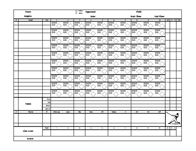 Printable Baseball Scorecard With Pitch Count