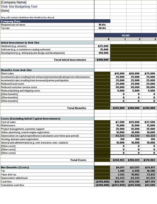 Website Budget Proposal Template