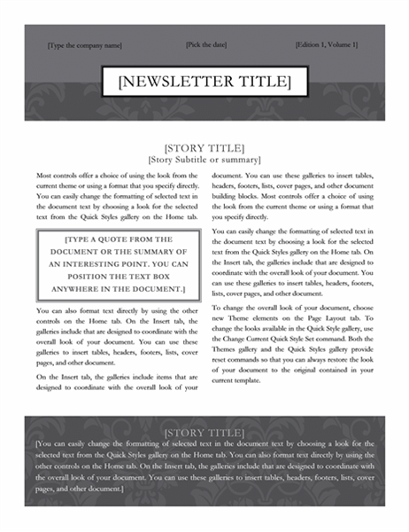 Newsletter (Black Tie design) Newsletter (Black Tie design)