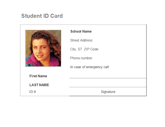 photo id card template free download