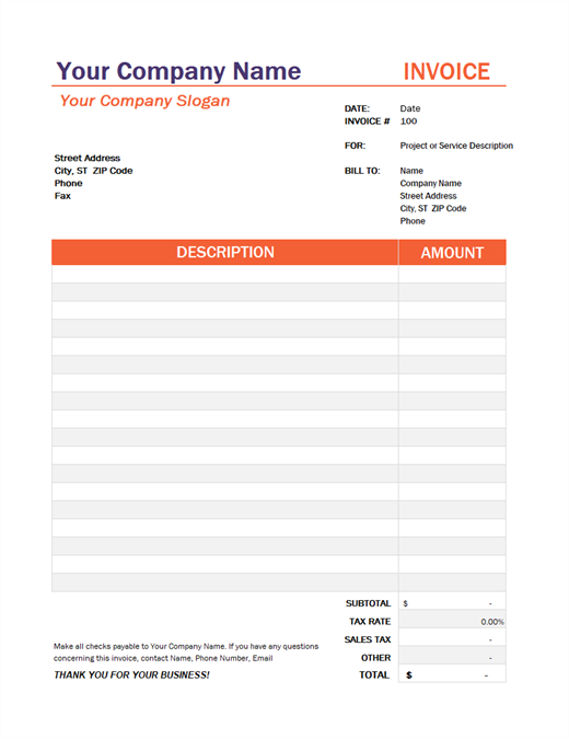 Invoice With Tax Calculation