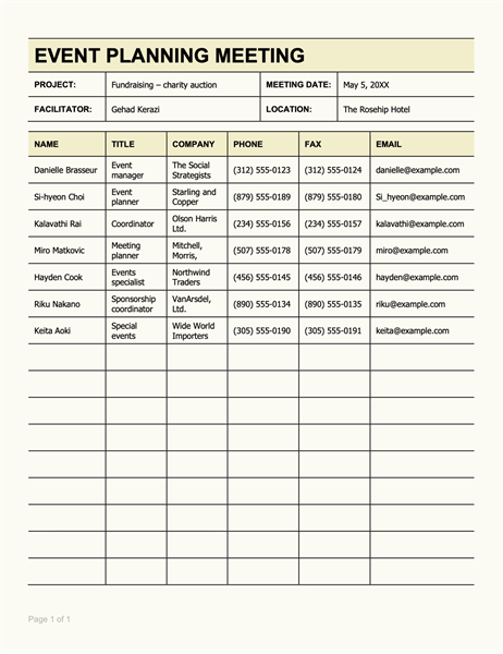 3 Column Sign Up Sheet Template