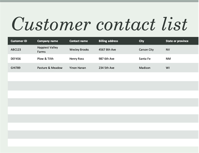 basic-customer-contact-list