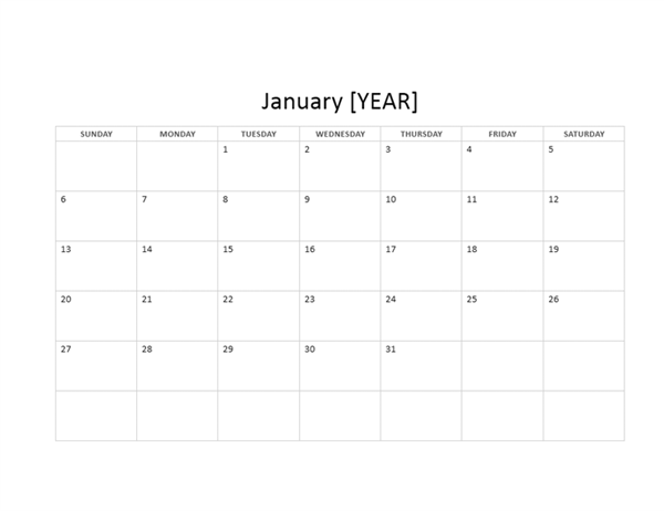 calendar template for microsoft word