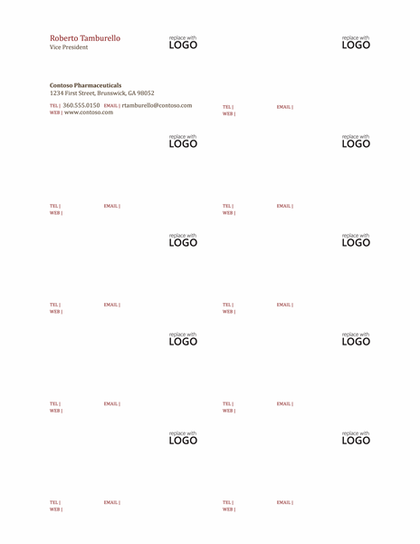 business card template powerpoint 2010