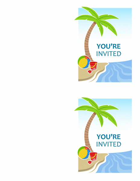 Summer party invitations (2 per page, for Avery 5315 and similar) Summer party invitations (2 per page, for Avery 5315 and similar)