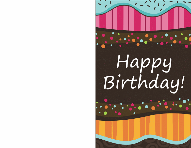 Birthday Card Dots And Stripes kids Half fold Office Templates