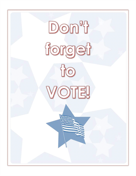 Don't forget to vote sign, decal - Office Templates