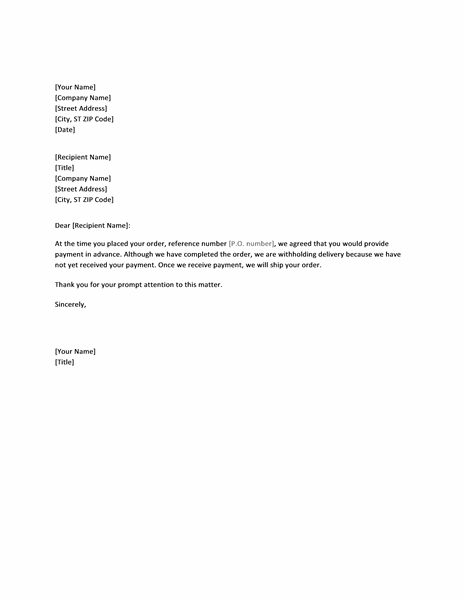 agreement to pay letters