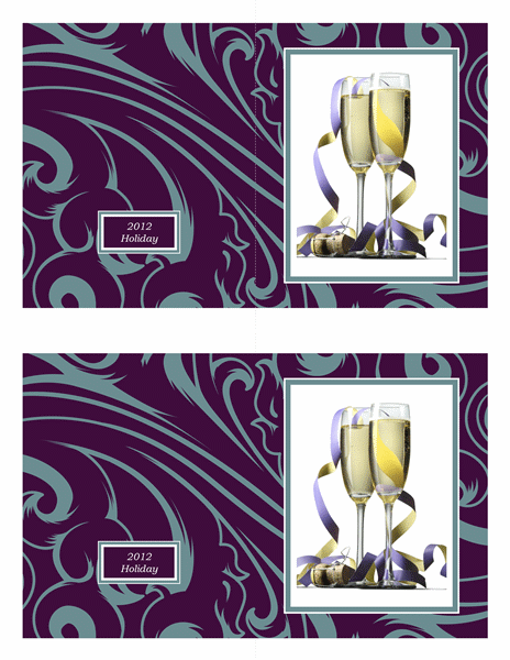 Stylish photo cards (blue curls on purple, 2 per page) Stylish photo cards (blue curls on purple, 2 per page)