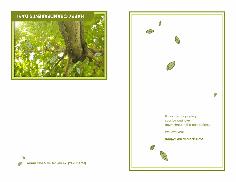 Grandparents Day card (with tree, quarter-fold) Grandparents Day card (with tree, quarter-fold)