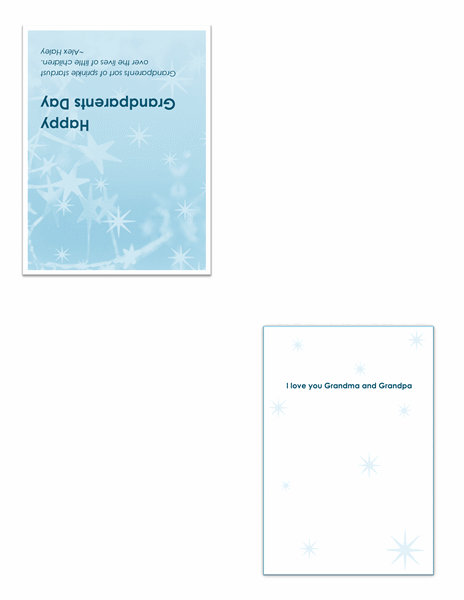 Grandparents Day card (Stardust design, quarter-fold) Grandparents Day card (Stardust design, quarter-fold)