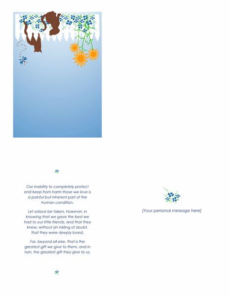 Pet loss sympathy card (quarter-fold) Pet loss sympathy card (quarter-fold)