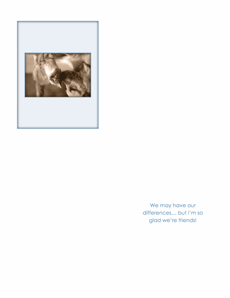 Friendship greeting card (quarter-fold) Friendship greeting card (quarter-fold)