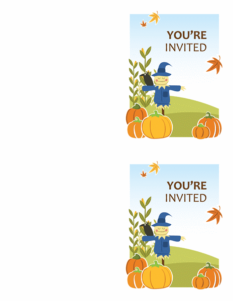 Fall party invitations (2 per page, works with Avery 5315 and similar) Fall party invitations (2 per page, works with Avery 5315 and similar)