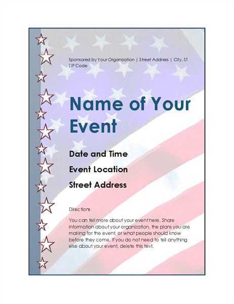 Independence Day event flyer Independence Day event flyer