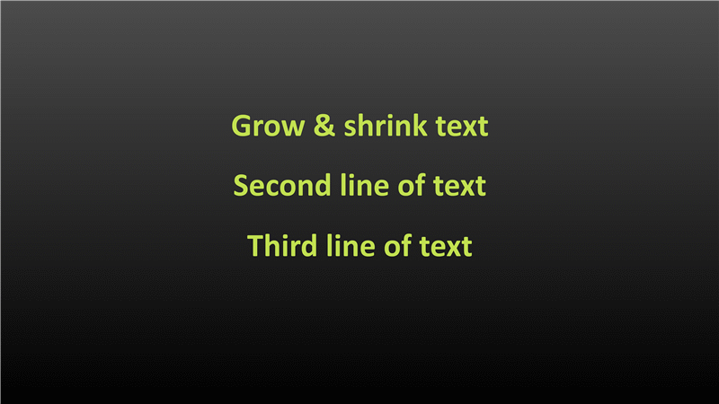 Animation slide: Text grows and shrinks (widescreen) Animation slide: Text grows and shrinks (widescreen)
