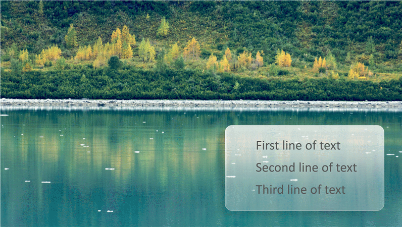 Animation slide: Captions fade into view over forest background (widescreen) Animation slide: Captions fade into view over forest background (widescreen)
