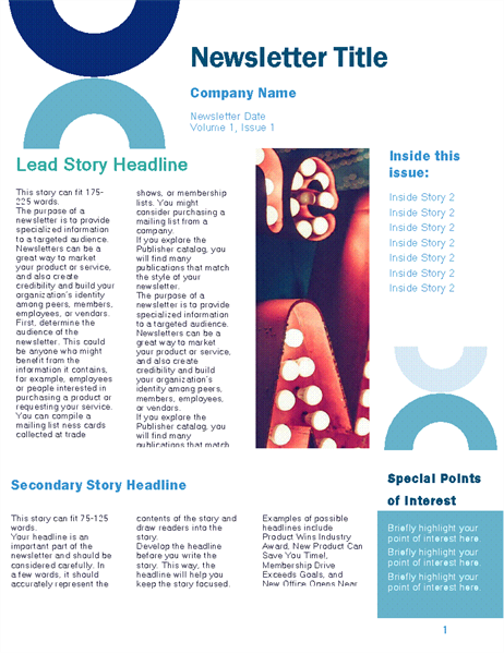 microsoft newsletter template