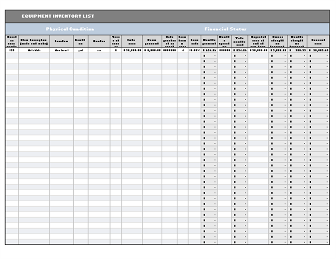 Inventory Sample Excel