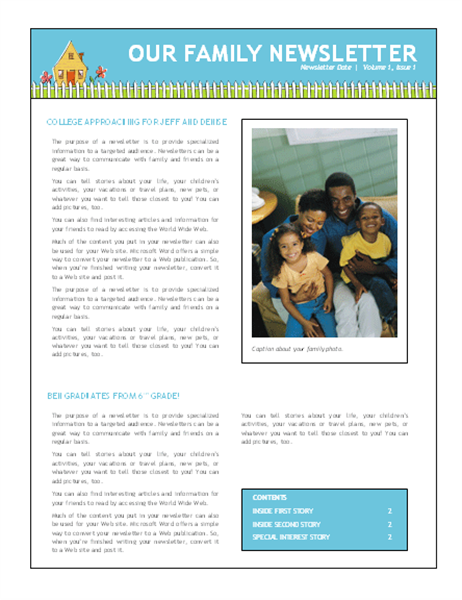 12  Family Newsletter Templates Free Word Templates