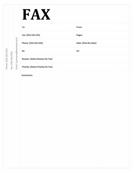 Online Fax Cover Sheet Template