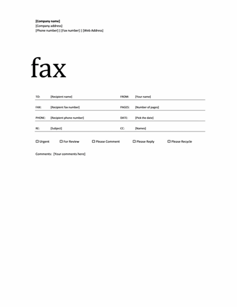 how to write a cover page for fax