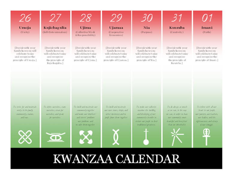 Kwanzaa calendar