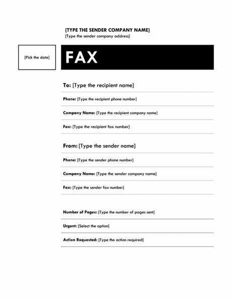 fax header page