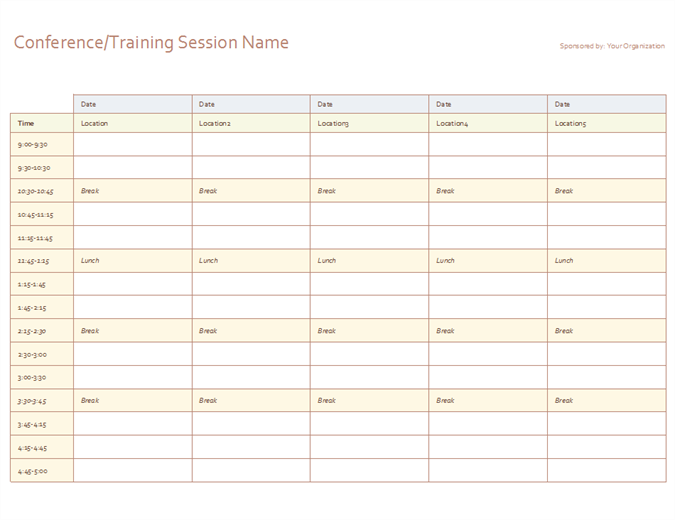 Activity Days Calendar Template