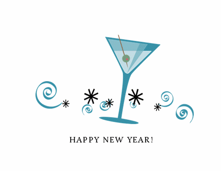 New Year's party invitation (blue)