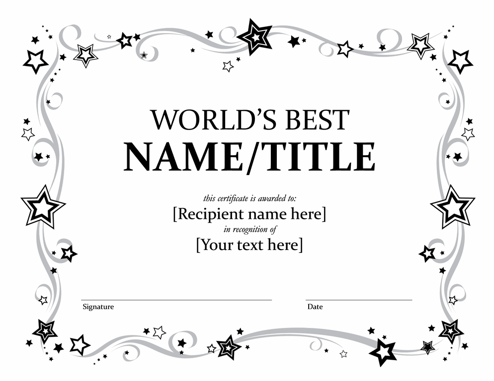 certificate template kids