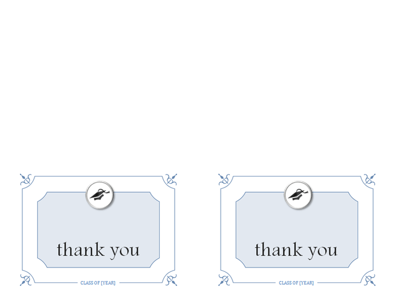 Graduation thank you cards (Formal design - color, 2 per page) Graduation thank you cards (Formal design - color, 2 per page)