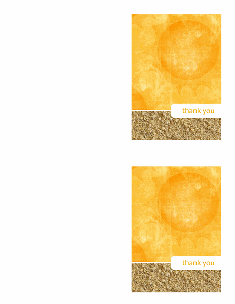 Thank you cards (Sun and Sand design, 2 per page) Thank you cards (Sun and Sand design, 2 per page)