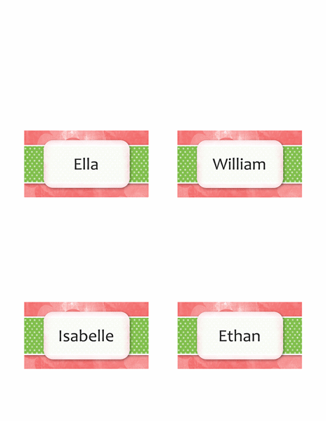 Place cards (Floral design, fold-over style, 4 per page) Place cards (Floral design, fold-over style, 4 per page)