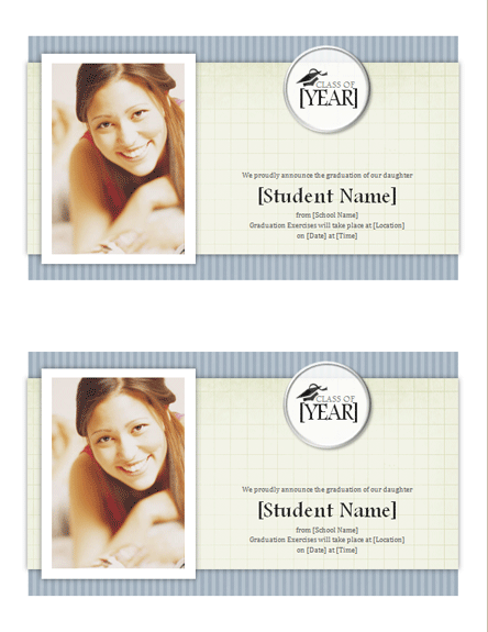 Graduation announcements with photo (Textures design, 2 per page) Graduation announcements with photo (Textures design, 2 per page)